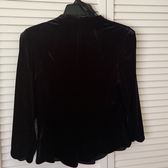 SALE!  Velveteen jacket with 3/4 sleeves and rhinestone buttons! Like new! - Picture 2 of 4